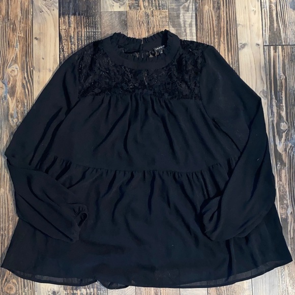 torrid Tops - Torrid Black Lace Detail Blouse